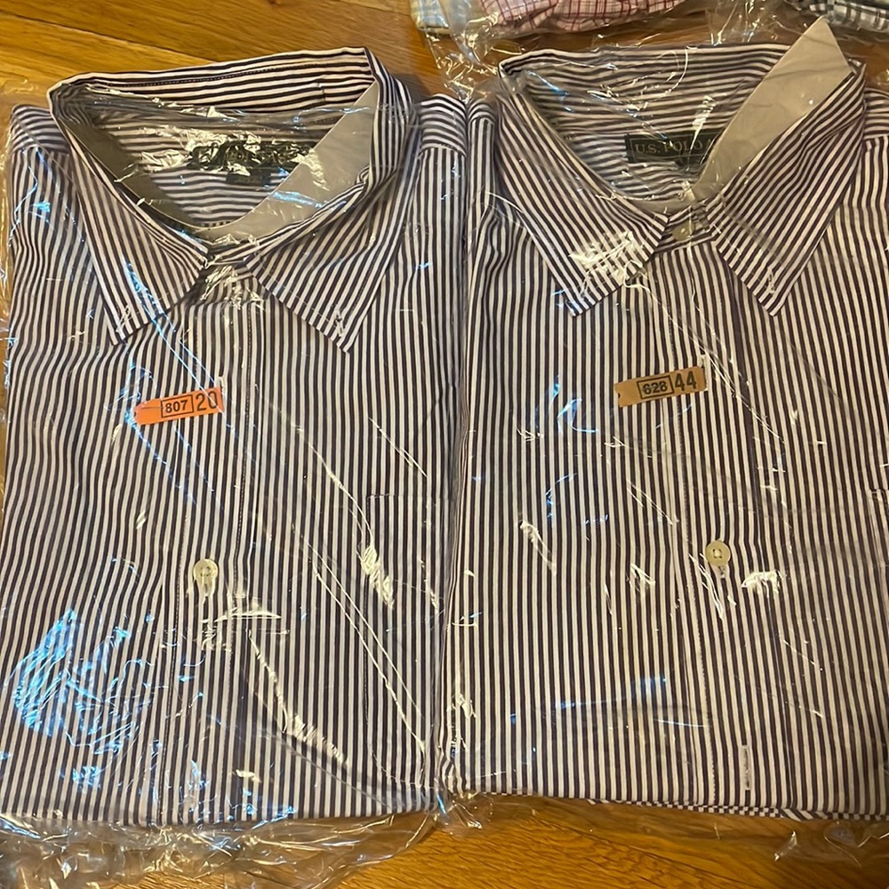 Striped Purple Polo Dress Shirt - Only one left!